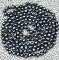 Naujas 7-8 mm juodas tikras Tahitio auginamas perlų vėrinys 50 colių