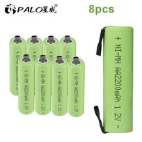AA įkraunama baterija su suvirinimo skirtukais AA Ni-MH 1,2 V 2200 mAh iš anksto įkrauta baterija, skirta Philips elektriniam skustuvui skutimosi dantų šepetėliui žalia