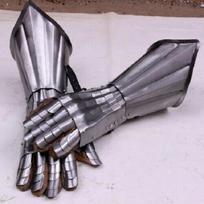 Viduramžių „Knight Gauntlets“ funkcinės šarvuotos pirštinės suaugusiems, oda iš plieno