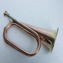 Copper Bugle JAV karinės kavalerijos ragas | Boy Scout Bugle | Armijos karinės žalvarinės buglės | Muzikos instrumentas ir namų dekoras, klasikinio stiliaus retro ragas