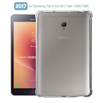 Smūgiams atsparus dangtelis, skirtas Samsung Galaxy Tab A 8.0 2017 SM-T380 SM-T385 8,0 colių dėklas TPU silicio permatomas dangtelis Coque Fundas TAB A 2017 T385/T380