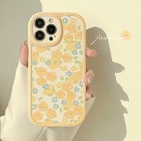 Summer Sweet Yellow Flowers Retro Shockproof Phone Case For Iphone14 13 11 12 Pro Max Xs Xr 7 8 Plus Case Cute Cartoon Cover for iPhone 11 Pro