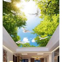3D dangaus paukščių miško tapetai Namų dekoravimo freskos Studijos Valgomojo stalo Miegamojo Svetainės fono tapetai 200 cm(W) x 140 cm(H)
