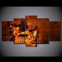 Šventinė gitaros muzika, 5 vnt. Modernus namų sienų dekoras Drobė Picture Art HD spausdinimo paveikslas ant drobės svetainei be rėmelio 20x35cm*2  20x45cm*2  20x55cm*1