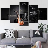 5 dalys Sienos Menas Drobė Tapyba Muzika Gitara Būgnai Instrumentai Plakatas Namų apdaila Šiuolaikinės svetainės karkasai Nuotraukos 20X35 20X45 20X55cm