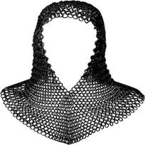 Grandininis paštas Coif viduramžių riterio renesanso šarvai grandinės pašto gaubtas Viking LARP 16 gauge