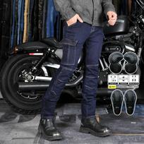 VOLERO+Motociklo džinsai Vyriškos ir moteriškos laisvalaikio motociklų kelnės+Retro Casual Slim Fit Off Road Anti Drop Kelnės 4XL mėlyna