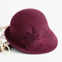 Hepburn stiliaus 100% Australijos vilnos moteriška gėlė klišas kepurė vakarėliui dama veltinis fedora oficiali skrybėlė mada retro bažnyčios skrybėlė 55-58cm