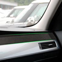 Anglies pluošto automobilio centrinės konsolės šoninės panelės juostelių dangtelio lipduko apdaila BMW 5 serijai E60 E61 2004 2005 2006 2007 - white