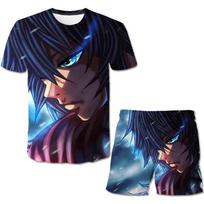 Japan Anime Demon Slayer Anime T Shirt 2pcs Set Kids Baby Boys Girls Cartoon Short Pants Set Children Clothing Oversized Suit 100.
