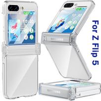 Skirtas „Samsung Galaxy Z Flip 5“ telefono dėklui su vyrių apsauga, visu dangteliu, kietu kompiuteriu, atspariu smūgiams plonais permatomais dangteliais For  Z Flip 5 gryna