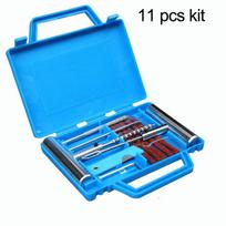 11 vnt Automobilių furgono motociklo dviračio avarinis sunkiasvoris bekamerinis padangos pradurimas profesionalus remonto rinkinys kištukų rinkinys padangų taisymo rinkinys 11 pcs set gray