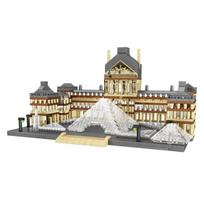 8040 Pasaulio architektūros mini statybiniai blokeliai Paryžiaus Luvro muziejus 3D modelis „pasidaryk pats“ deimantiniai blokeliai žaislas vaikams dovanos be dėžutės