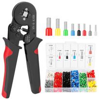Įvorių užspaudimo įrankių rinkinys Didelio kietumo suspaudimo replė su 1200 vnt. Ferrule Crimper juoda/raudona