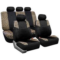 Plaušinė prabangi leopardo rašto automobilio sėdynės užvalkalas 5 sėdynėms Universalus tinka daugumai automobilių Žieminis automobilio sėdynės pagalvėlės apsaugas 9 vnt. 5 seat black