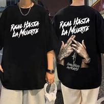 Reperis Anuel Aa muzikos albumas Real Hasta La Muerte Spausdinti marškinėliai Mados tendencijos Hip Hop marškinėliai Aukštos kokybės medvilniniai marškinėliai Unisex 2XL