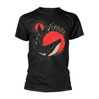 Gojira Banginis Saulė Mėnulis Juoda Juoda Unisex Marškinėliai S