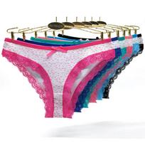 Underwear Women Cotton Sexy Lace Young Girls Briefs Cute Low Waist Ladies Knickers Panties Lingerie  Lot 6 PCS M