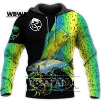 Žvejybos meilė Mahi Mahi Fish 3D viso spausdinimo dydžio gobtuvas Vyriškas moteriškas Harajuku viršutinis drabužis su užtrauktuku megztinis Unisex megztinis 6XL