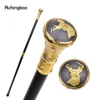 Auksinė prabangi Sika Elnio galvos reljefas vaikščiojimo lazdelė Madinga dekoratyvinė lazda Gentleman Elegant Cosplay Knob Crosier 93cm