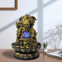 Vidinis vandens fontanas, meditacija, feng shui papuošalai, raminantis atsipalaidavimas, krioklio statula ant stalo