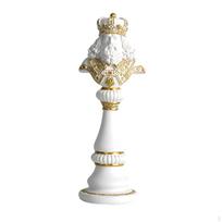 International Chess Statue Resin Figurine Art Decoration Tabletop Ornament Sculpture for Queen white