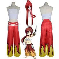 Anime Fairy Tail Cosplay kostiumas Erza Scarlet Cosplay Kostiumo prekės ženklas Japoniškas unisex Helovino kostiumo perukas L-(Costume+Wig)