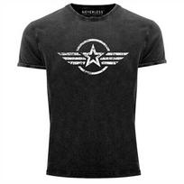 Vintage Shirt Airforce Star Army Military Print Shirt Unisex T-Shirt S