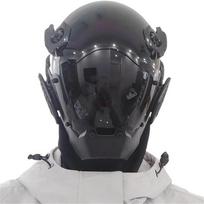 Futuristinė Cosplay Cyberpunk kaukė vyrams, moterims, vakarėliams šou Muzika gyvo pasirodymo priedai Kalėdų dovanos Helovino kaukės Style1 juoda