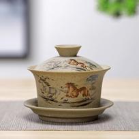 150 ml keramikinis Gaiwan stambios keramikos arbatos rinkinys Rankų darbo arbatos dubuo Kelioninis arbatos puodelis Biuro gėrimai
