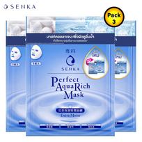 Senka Perfect Aqua Rich Extra Moist Mask, Veido kaukė, 25 ml (3 vnt. pakuotėje) - Shiseido Japan 25 ml x 3 pcs mėlyna