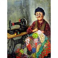 Diamond Painting Grandmother Sewing Machine Diamond Embroidery Sale Adult  Portrait Rhinestones Full Mosaic Home Deco Full Round 20x30CM