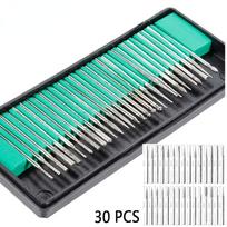 30 vnt. 3 mm kotu deimantinių grąžtų komplektas su dėžute, skirta Dremel elektriniam šlifuokliui, elektrinių įrankių priedams, šlifavimo įrankiai