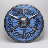 medinis skydas, viduramžių vikingų skydas, skydas, Valhalos varno skydas, vikingų replikos skydas, viduramžių kario skydas