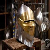 Viduramžių tamplierių riterių šarvų šalmas / mūšiui paruoštas šalmas / Helovino kostiumas vyrams, unikalus / Halloween Cosplay brown
