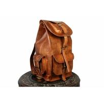 Bag Goat Leather Backpack Laptop Rucksack Vintage Men Genuine Brown. Size 16 x 8 x 8 inch 16 x 8 x 8 inch ruda