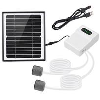 5W/6V saulės energija varomas deguonies oro siurblio rinkinys, skirtas akvariumo žuvų bako deguonies generatoriui deguonies aeratoriui saulės orui juoda