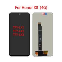 LCD ekranas Honor X8 (TFY-LX1,LX2,LX3) LCD ekrano jutiklinio ekrano skaitmeninimo viso mazgo pakaitinė dalis juoda