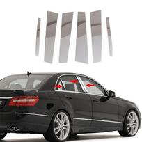 6 vnt Automobilių durelių apdailos kolonų stulpelių dangtelių komplektų lipdukai, skirti Mercedes-Benz E-Class W212 4 durų sedanui 2010-2016 m. gray