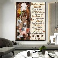 Toilet Rules Wall Art 5d Diamond Painting Funny Bathroom Animal Cow Donkey Giraffe Diamond Embroidery Mosaic Home Decor Full Round 20x30CM