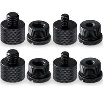 8 vnt mikrofono stovo adapterio mikrofono sriegio adapterio rinkinys nuo 5/8 lizdo iki 3/8 kištuko ir nuo 3/8 F iki 5/8 M, nuo 5/8 F iki 1/4 M ir nuo 1/4 F iki 5/8 M sraigtinis adapteris GZW juoda