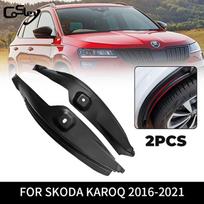 2 vnt. galinių sparnų, skirtų „Skoda Karoq KAROQ 2016“ – PP plastikiniai, neslystantys, juodo lanko, varžtų skylės dizaino padangos vidiniai.