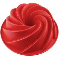 Silikoninė torto forma / spiralinė silikoninė tortų forma, forma, pagaminta iš silikono be BPA ir patvirtinta FDA, atspari karščiui iki 240°, (24cm/raudona Spalva) 20x20x3cm