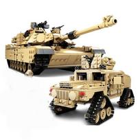 KY10000 2 in 1 Century Military M1A2 Abrams tanko patrankos deformacijos statybiniai blokai žaislai vaikams berniukams, dovana