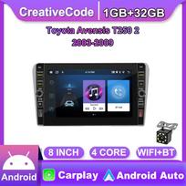 8 colių Toyota Avensis T250 2 2003-2009 Su mygtuko rankenėle Android automobilinis radijas Multimedijos grotuvas Navigacija Stereo GPS 2 Din 1+32GB 1+32GB