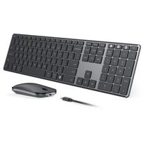 Belaidė „Bluetooth“ klaviatūros ir pelės kombinacija kelių įrenginių įkraunama plona klaviatūra ir pelė, skirta „Win 8 10 Macbook Pro Air Ipad“