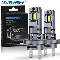 2 vnt H7 LED automobilio priekinis žibintas 1:1 dydžio Canbus lemputės mini turbo lemputė 3570 CSP mikroschemos belaidės 60W 20000LM automatinės diodinės lempos 6500K balta 12V