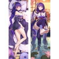 Genshin Impact Raiden Shogun Beelzebul Dakimakura Cosplay pagalvės užvalkalas Apkabinantis Anime kūno pagalvės užvalkalas Otaku patalynės pagalvės užvalkalas 120x40cm Pillowcase blue
