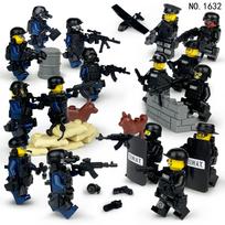 16 vnt. M1632 karinis sprogimui atsparus policijos skraidantis tigras juodas Specialusis policijos 16 lėlių vaikų surinkimas statybiniai blokai žaislai