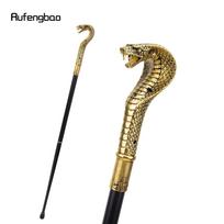 Auksinė juoda prabangi vaikščiojimo lazda su gyvatės rankena, skirta vakarėliui. Dekoratyvinė lazdelė Elegantiška vaikščiojimo lazda su „Crosier Knob“ 93 cm